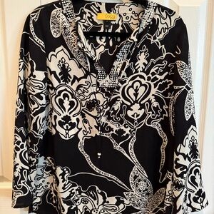Black and cream Floral Women's Top